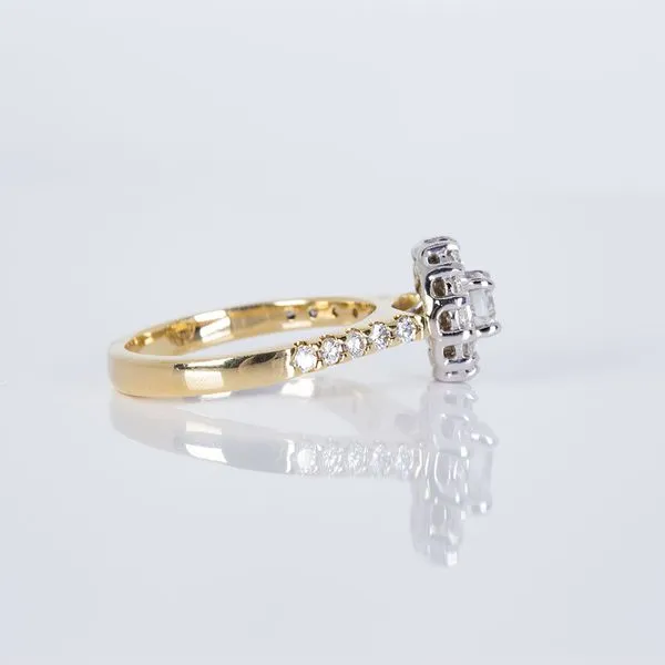 14K Yellow Gold Diamond Engagement Ring with Halo Image 2 Les Olson Jewelers Palm Harbor, FL