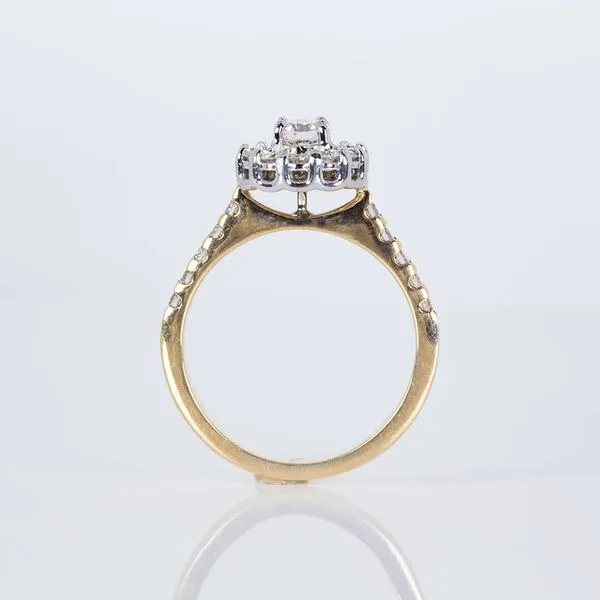 14K Yellow Gold Diamond Engagement Ring with Halo Image 3 Les Olson Jewelers Palm Harbor, FL