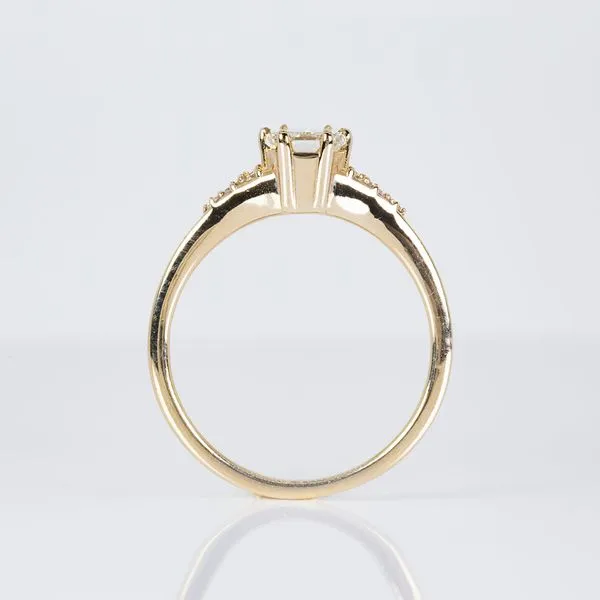 14K Yellow Gold Cushion Cut Diamond Engagement Ring Image 3 Les Olson Jewelers Palm Harbor, FL