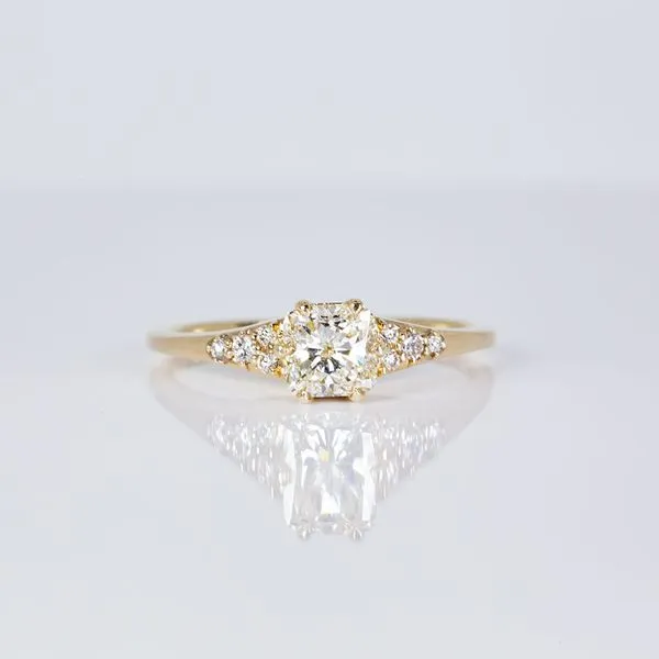 14K Yellow Gold Cushion Cut Diamond Engagement Ring Les Olson Jewelers Palm Harbor, FL