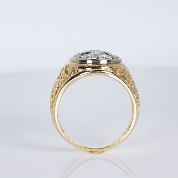 14K Yellow Gold Men's Diamond Star Ring_Estate Image 3 Les Olson Jewelers Palm Harbor, FL