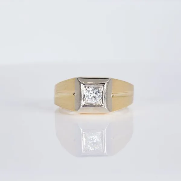 14K Yellow Gold Men's Diamond Solitaire Ring - Estate Ring Les Olson Jewelers Palm Harbor, FL