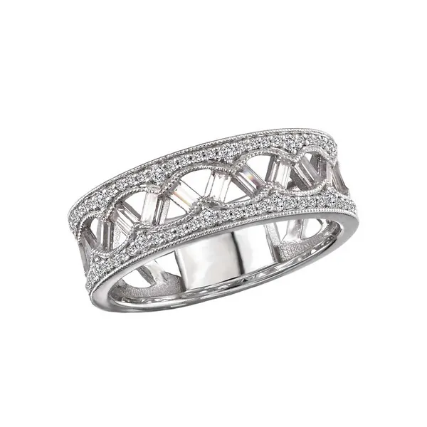 14KT WHITE GOLD 0.75CT TW BAGUETTE AND ROUND STONE DIAMOND FASHION BAND similar item image