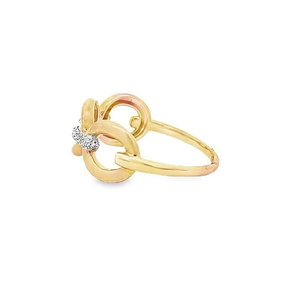 0.08CTW DIAMOND LINK RING SET IN A 14K YELLOW GOLD WITH A SATIN FINISH Image 2 Lester Martin Dresher, PA