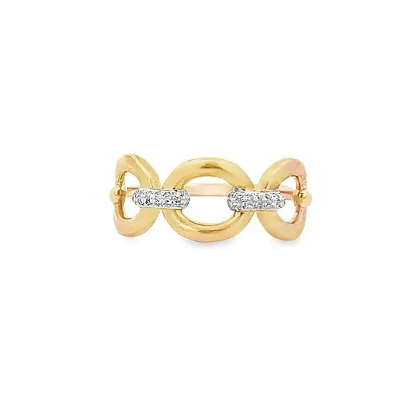 0.08CTW DIAMOND LINK RING SET IN A 14K YELLOW GOLD WITH A SATIN FINISH similar item image