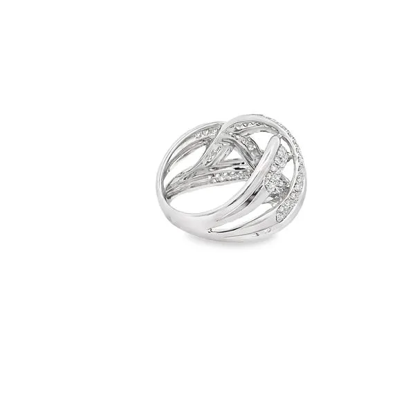 0.95CTW PAVE DIAMOND CRISS CROSS  RING