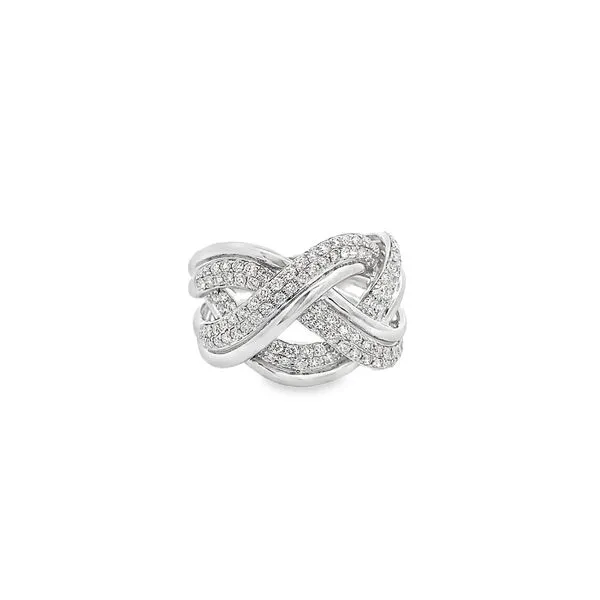 0.95CTW PAVE DIAMOND CRISS CROSS  RING