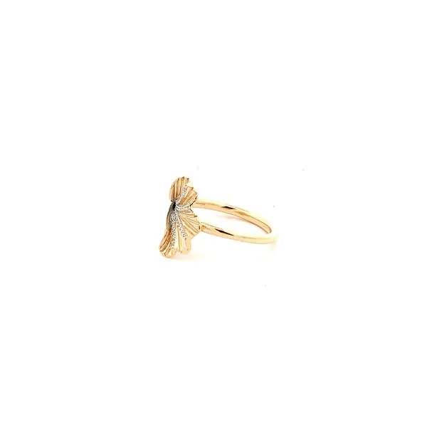 14K  0.12CTW DIAMOND FLUTED PETAL RING SET IN 14K YELLOW GOLD SIZE 7 Image 3 Lester Martin Dresher, PA