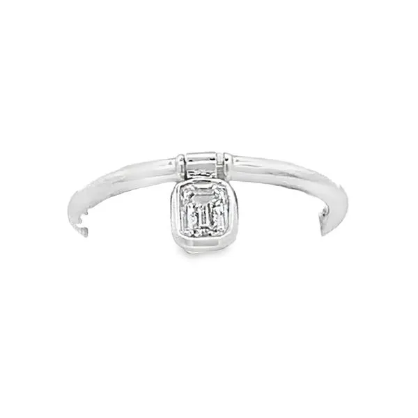 0.35CT EMERALD-CUT DIAMOND FLIP RING SET IN PLATINUM Image 2 Lester Martin Dresher, PA