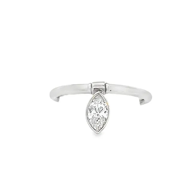 0.44CT MARQUIS CUT DIAMOND FLIP RING SET IN PLATINUM Lester Martin Dresher, PA