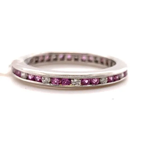 NATURAL PINK SAPPHIRES AND 0.20CT TW DIAMOND BAND Image 2 Lester Martin Dresher, PA