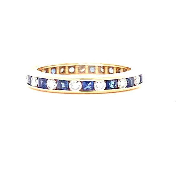 SAPPHIRE AND DIAMOND ETERNITY BAND