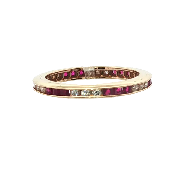 PRINCESS CUT NATURAL RUBY AND 0.27CT TW DIAMOND ETERNITY BAND Image 2 Lester Martin Dresher, PA