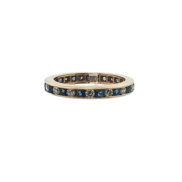 SAPPHIRE AND DIAMOND ETERNITY BAND Lester Martin Dresher, PA