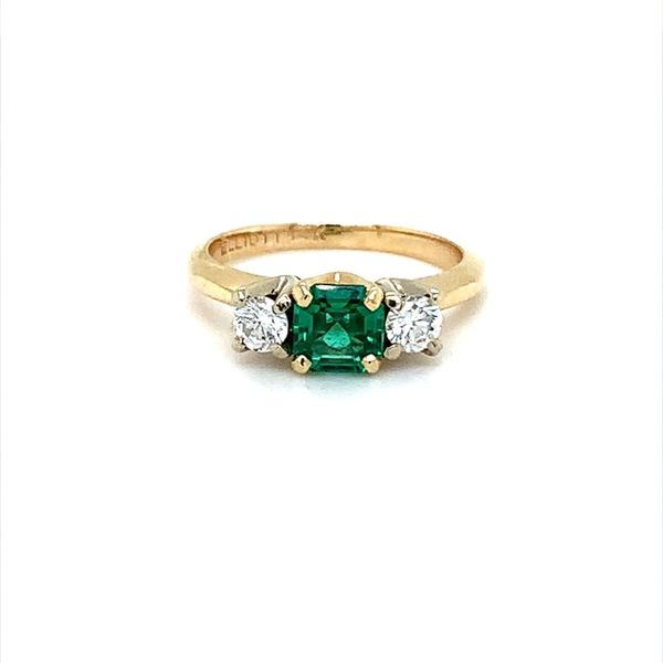 CREATED EMERALD RING WITH 0.40TW DIAMOND ACCENTS Lester Martin Dresher, PA