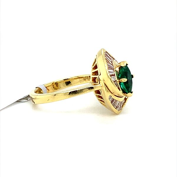 18K 0.50CT MARQUIS EMERALD FASHION RING SURROUNDED BY 0.50CTW DIAMONDS Image 2 Lester Martin Dresher, PA