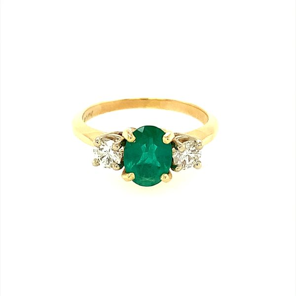 CREATED EMERALD RING WITH 0.40TW DIAMOND ACCENTS Lester Martin Dresher, PA