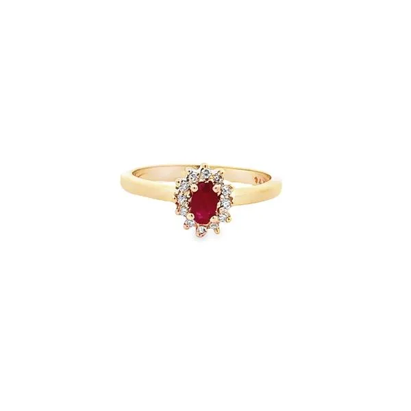 14K OVAL RUBY AND DIAMOND RING Lester Martin Dresher, PA