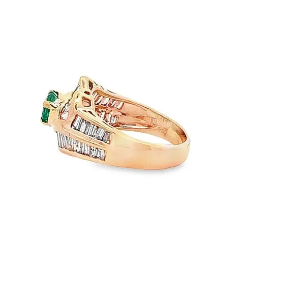 14K HEART EMERALD AND DIAMOND BAGUETTE RING Image 2 Lester Martin Dresher, PA