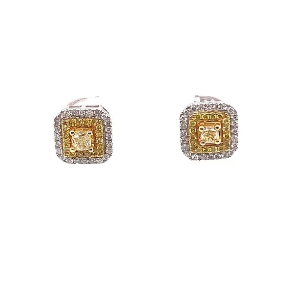 0.75CT YELLOW AND WHITE DIAMOND STUD EARRINGS Image 3 Lester Martin Dresher, PA