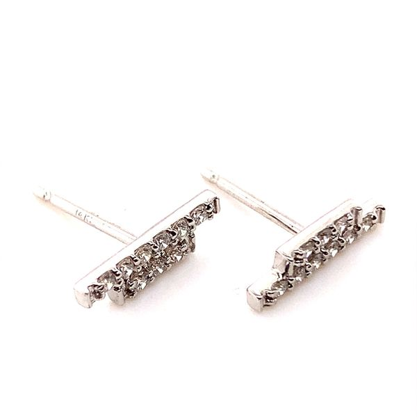 0.15CT DIAMOND DOUBLE BAR STUD EARRINGS Image 2 Lester Martin Dresher, PA