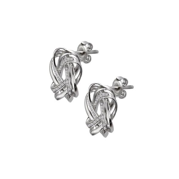 14KT WHITE GOLD 0.20 CTW DIAMOND FLOWER EARRINGS Image 2 Lester Martin Dresher, PA