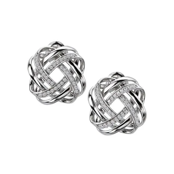 14KT WHITE GOLD 0.20 CTW DIAMOND FLOWER EARRINGS Lester Martin Dresher, PA