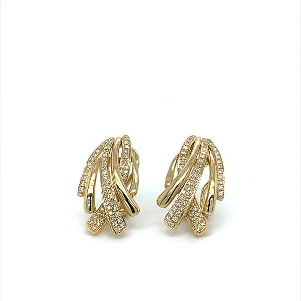 0.51CTW DIAMOND FREEFORM DESIGN OMEGA BACK EARRINGS Lester Martin Dresher, PA