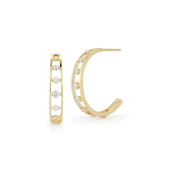 0.26CT DIAMOND OPEN HOOP POST EARRINGS Lester Martin Dresher, PA