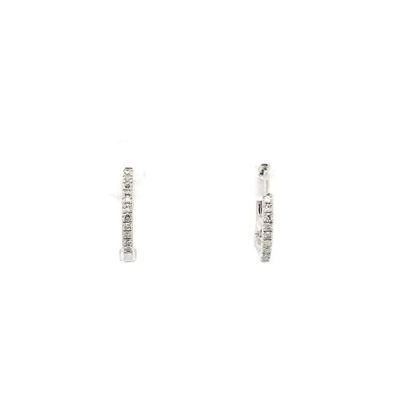 0.09CT DIAMOND SMALL HUGGIE EARRINGS SET IN 14K WHITE GOLD Lester Martin Dresher, PA