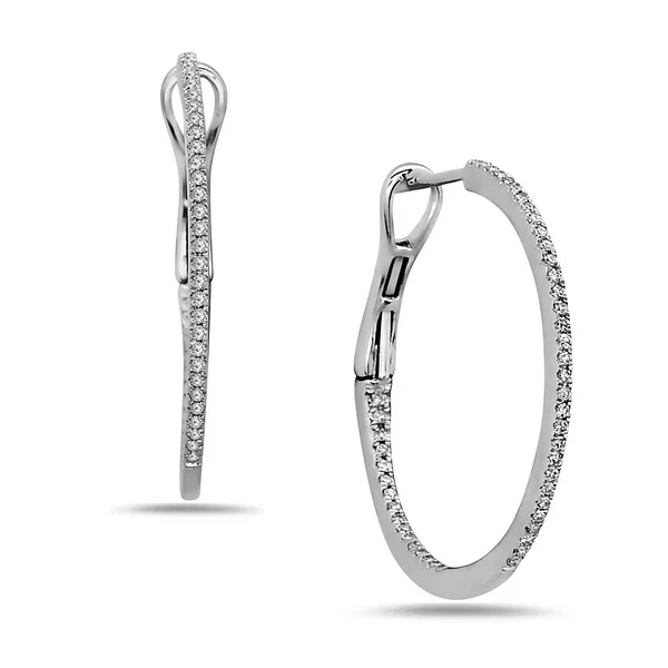 0.28CTW DIAMOND INSIDE-OUT ROUND HOOP EARRINGS