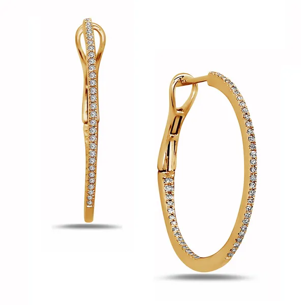 0.28CTW DIAMOND INSIDE-OUT ROUND HOOP EARRINGS