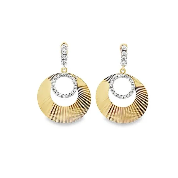 0.22CTW DIAMOND DOUBLE CIRCLE EARRINGS