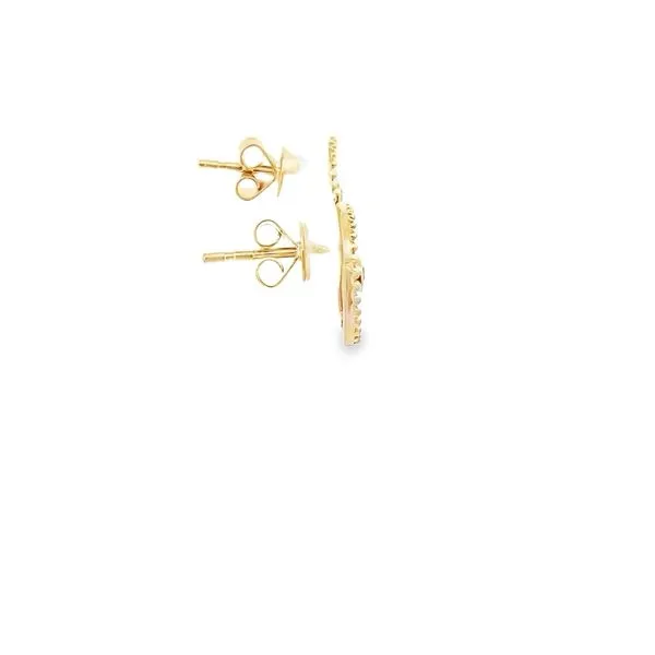 0.07CTW DIAMOND FLUTED DISC EARRINGS