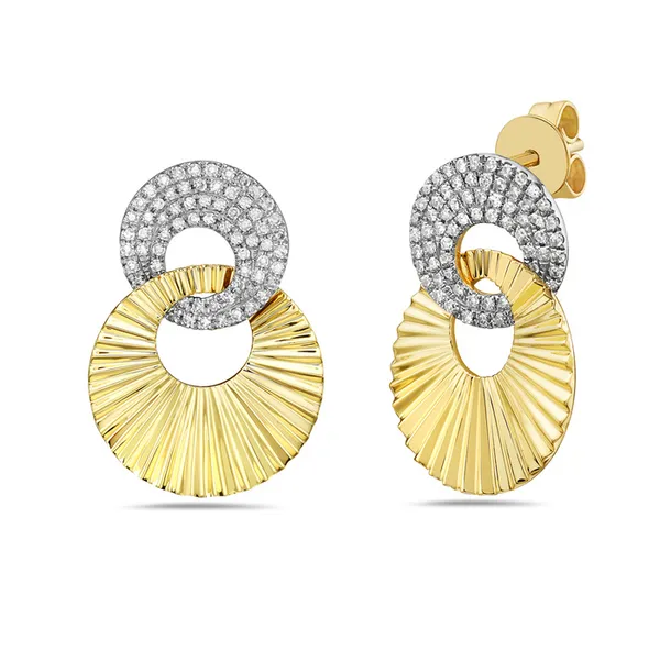 0.25CTW DIAMOND OPEN PAVE CIRCLE ENTWINED IN FLUTED CIRCL...