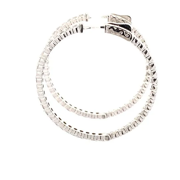 2.85CTW INSIDE OUTSIDE DIAMOND MEDIUM HOOP EARRINGS Image 2 Lester Martin Dresher, PA