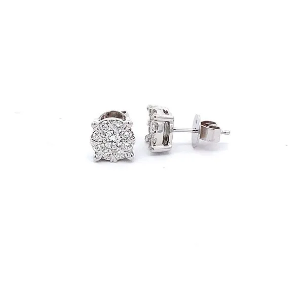 0.75CTW DIAMOND CLUSTER STUD EARRINGS