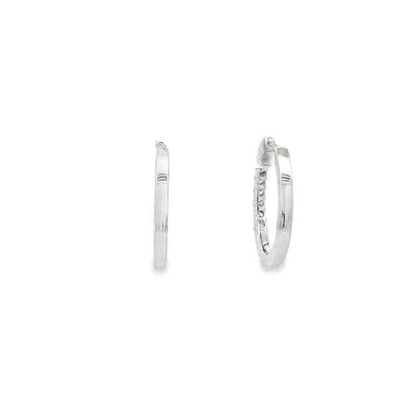 0.48CTW DIAMOND HUGGIE EARRINGS SET IN 14K WHITE GOLD Image 2 Lester Martin Dresher, PA