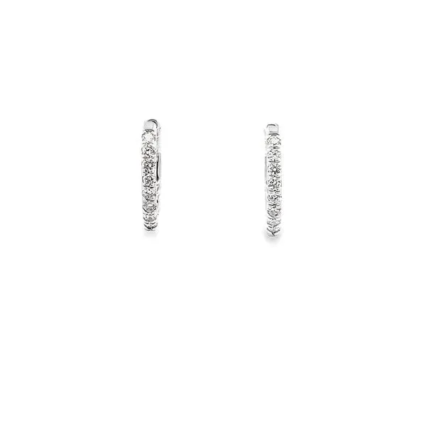0.38CTW DIAMOND HUGGIE EARRINGS SET IN 14K WHITE GOLD Lester Martin Dresher, PA