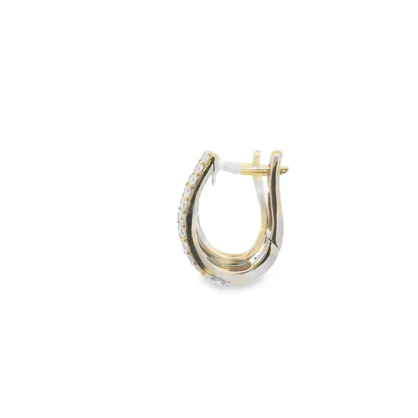 18K 1.1.39CTW DIAMOND OVAL LEVER-BACK HOOP EARRINGS WITH ...