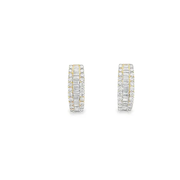 18K 1.1.39CTW DIAMOND OVAL LEVER-BACK HOOP EARRINGS WITH ...