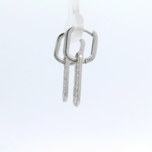 0.85CTW DIAMOND OPEN OVAL EARRINGS HANGING FROM A DIAMOND HUGGIE SET IN 14 Image 2 Lester Martin Dresher, PA
