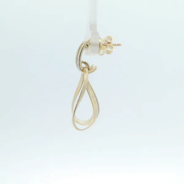 0.24CTW DIAMOND PAVE BAR AND OPEN FREE-FORM OVAL HANGING EARRINGS Image 2 Lester Martin Dresher, PA