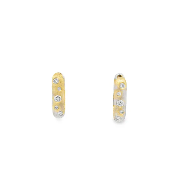 0.16CTW DIAMOND BURNISHED SET HUGGIE EARRINGS Lester Martin Dresher, PA