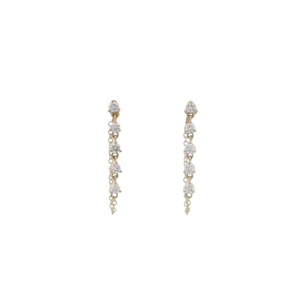 0.49CT TW DIAMOND CHAIN POST EARRINGS Lester Martin Dresher, PA