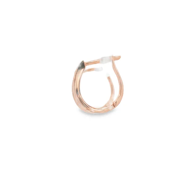 0.10CTW DIAMOND HINGED OVAL HUGGIE  EARRINGS SET IN 14K ROSE GOLD Image 2 Lester Martin Dresher, PA