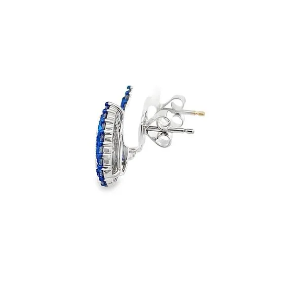 2.16CTW SAPPHIRE AND 0.58CT TW DIAMOND TEARDROP SHAPED PO...