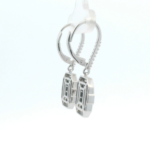 1.00CTW SAPPHIRE AND DIAMOND ART DECO LEVER-BACK  EARINGS Image 2 Lester Martin Dresher, PA