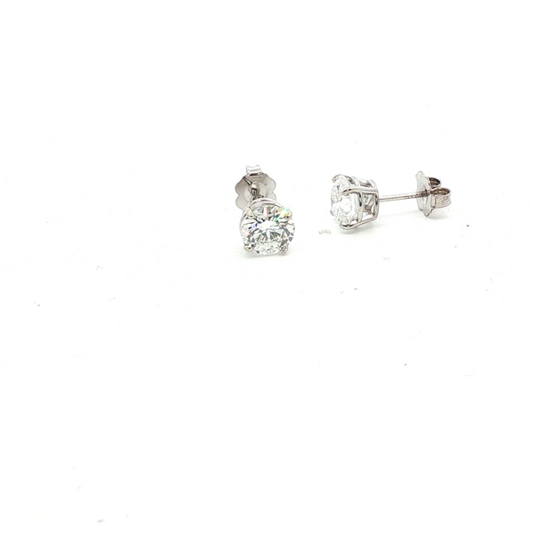 2.CT TW Lab-Grown Diamond Stud Earrings in 14K White Gold Image 3 Lester Martin Dresher, PA