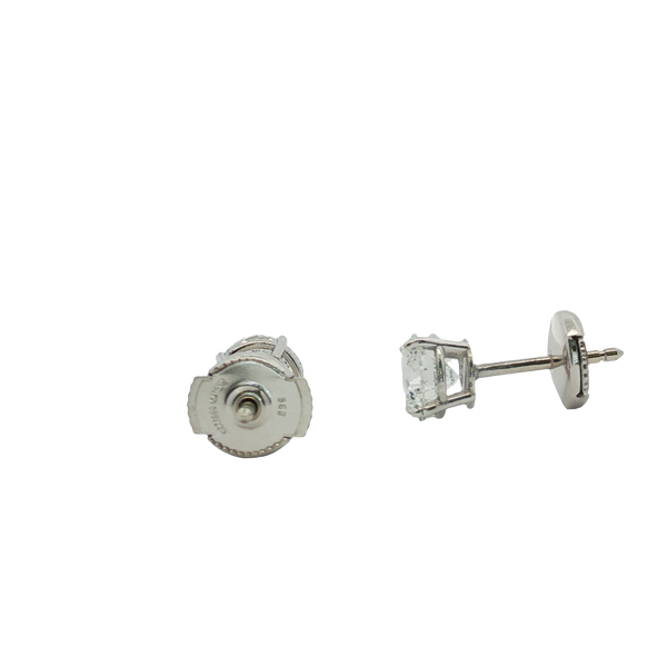 2.CT TW Lab-Grown Diamond Stud Earrings in 14K White Gold Image 3 Lester Martin Dresher, PA